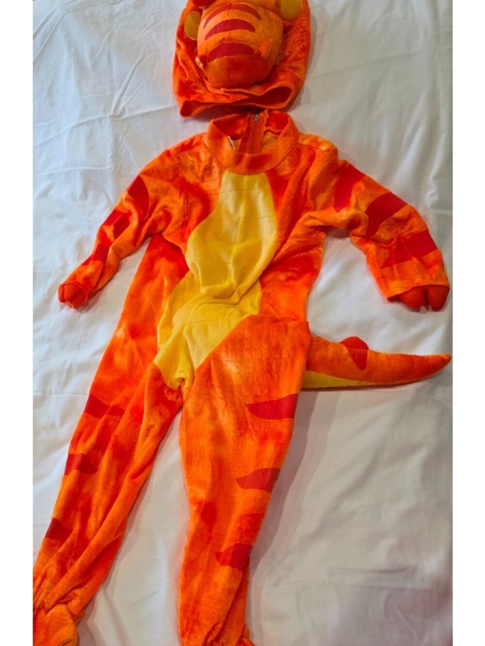 Spooktacular orange T-REX DINOSAUR Halloween Costume suit & hat Toddler baby 3T